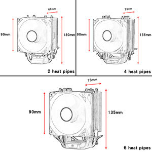 مبرد وحدة المعالجة المركزية المضغوط 2/4/6x99 CPU بمروحة تحمل هيدروليكية 90 cfm لـ LGA2011/AM4 - Product Image 6