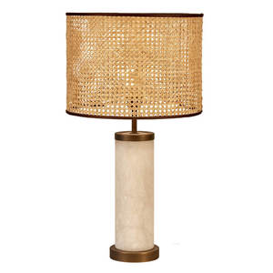 Nassi Italian Rattan <b>Table</b> <b>Lamp</b> 49cm High Led Light Source E27 Bulb <b>Base</b> Switch Control - Product Image 4