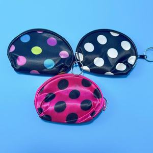 Oval coin purse, polka dot zipper <b>small</b> <b>wallet</b>, women's coin purse, 1 yuan, 2 yuan general merchandise purse - Product Image 2