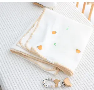 2024 Bestseller Mode Reine Baumwolle 4 Schichten atmungsaktiv Musselin Sommerdecke Bedruckt Baby-Wandeltuch Handtuch