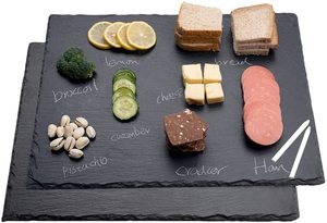 Plateau de fromage carré rectangulaire noir naturel, 30x30, assiettes en ardoise en pierre de Steak de Sushi pour Restaurant Offre Spéciale - Product Image 2