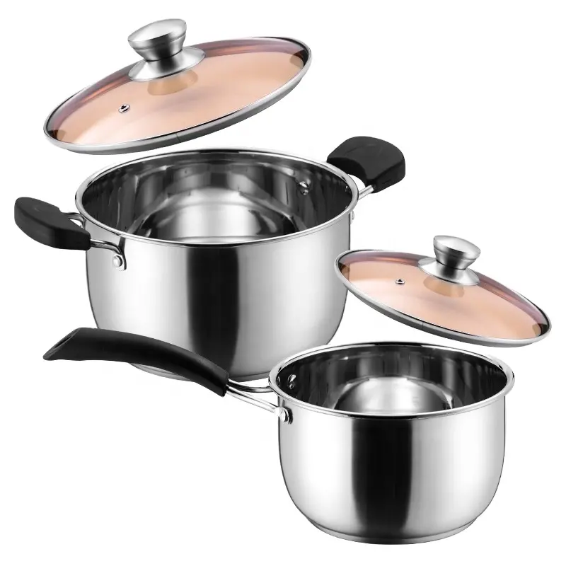 Stainless steel kitchenware kitchen cooking ware pan set cookware sets kitchen supplies