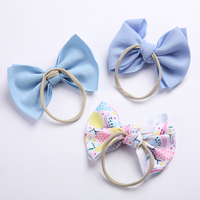 Liquidation 3 pièces/ensemble bébé cheveux accessoires nouveau-né doux Style filles doux tissu bandeaux couleur unie imprimé Nylon