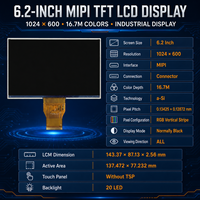 Module d'affichage LCD TFT 6,2 pouces 1024x600, 750 nits, haute luminosité, lisible en plein soleil, écran automobile industriel
