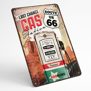 Plaque Métallique Vintage Route 66 Personnalisée, Faible MOQ, pour Garage, Bar, <span class=keywords><strong>Man</strong></span> Cave, Club, Décoration Murale - Product Image 6