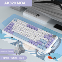 Ajazz keyboard mekanik berkabel RGB, 82 tombol AK820 75% Gasket Hot Swap Gaming