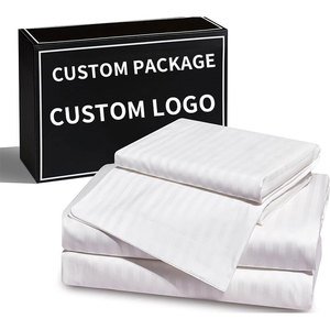 Bộ ga trải giường cotton cao cấp khách sạn, bộ ga giường sọc 3cm, bộ 4 món, bán buôn, vỏ chăn cotton & bộ ga trải giường cỡ King - Product Image 2