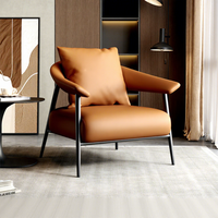 Chaise longue en cuir à prix réduit, cadre en métal, design moderne, assise confortable pour le salon