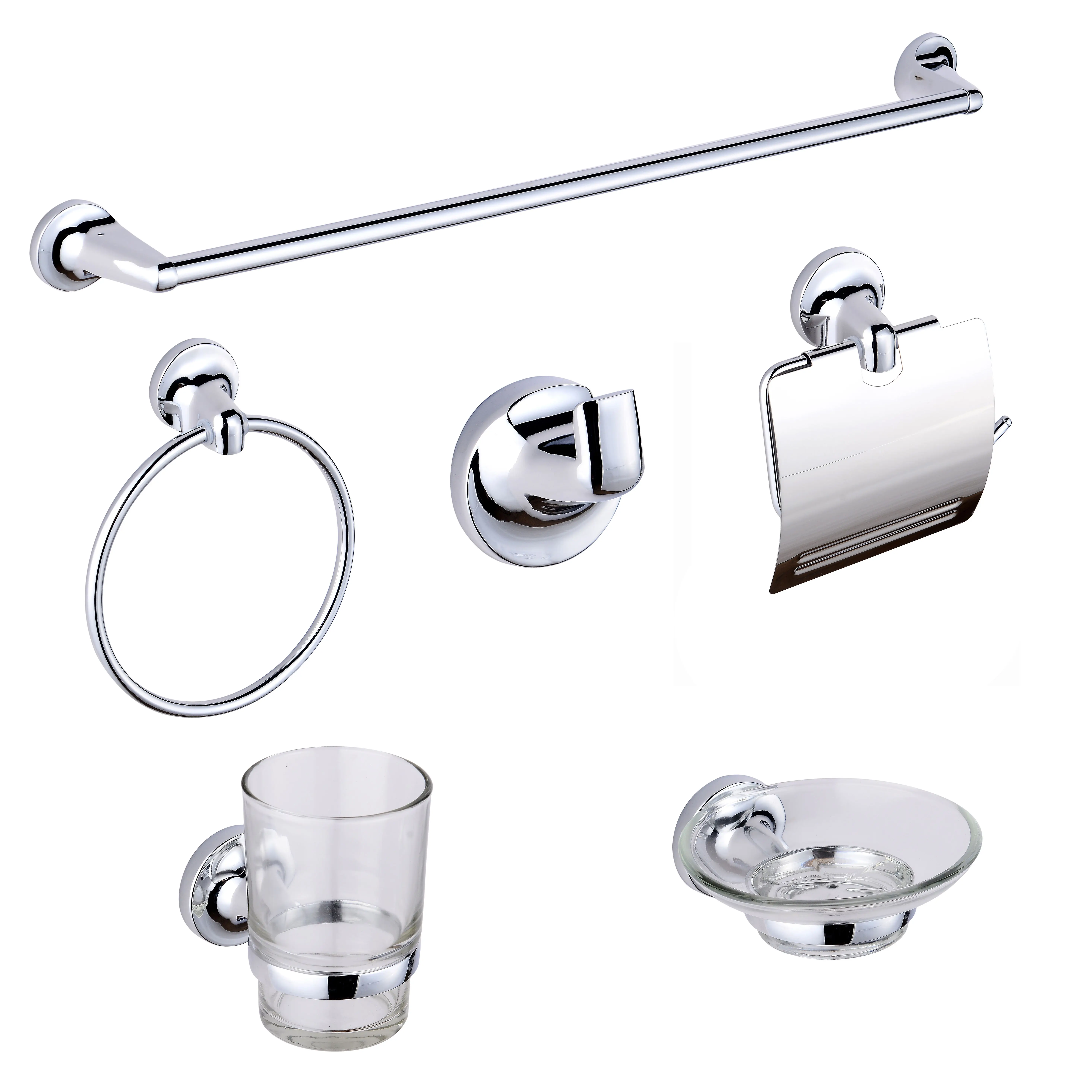 Verchroomd Bad Accessoire Hardware Economische 6 Stuks Badkamer Accessoires Set