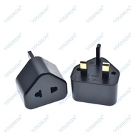 Adaptateur de voyage universel UE/US vers Royaume-Uni, prise 3 broches, convertisseur de prise standard britannique de type G, entrée 5A, fusible, certifié CE, ABS+Cuivre