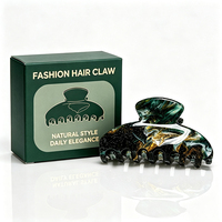 Pince à cheveux surdimensionnée en acrylique vert émeraude de qualité supérieure, durable, à ressort, pour cheveux épais et bouclés, avec boîte d'emballage