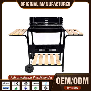 Parabrisas portátil para picnic, parrilla de barbacoa Rectangular, parrilla de barbacoa de carbón Simple con mesa de madera inferior - Product Image 2