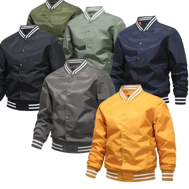रूइके फैशन खाली विश्वविद्यालय जैकेट कस्टम पॉलिएस्टर कपास ढीले लेटरमैन जैकेट कस्टम लोगो प्लस आकार पुरुषों के बमवर्षक जैकेट