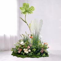 Maßgefertigte DIY Papier Öko-Freundliche Künstliche Riesige Mohnblume Grüne Blume Pflanze für Innenräume Weihnachten Ostern Hochzeit Restaurant Hotel