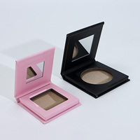 Palette de blush vide en carton noir, personnalisable avec logo, pour contour et illuminateur, avec miroir – Vente en gros