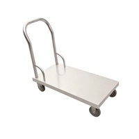 Chariot à plateforme robuste en acier inoxydable de qualité supérieure, design moderne, antirouille, pour usage hospitalier et entrepôt industriel