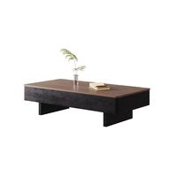 Table basse moderne en bois AJUNION, meubles de salon, table centrale rectangulaire noire et marron pour salon, petit espace