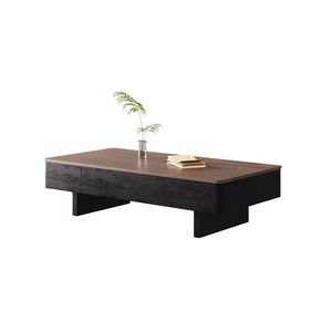 AJUNION Modern Wood <strong>Coffee</strong> <strong>Table</strong> Living Room Furniture <strong>Rectangle</strong> Black and Brown Center <strong>Table</strong> for Living Room Small Space - Product Image 2