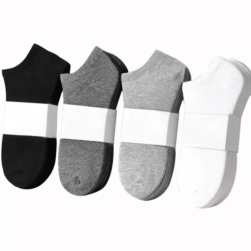 Wholesale Cheap Socks Solid Color Boat Socks Breathable Business Men Ankle Casual socks