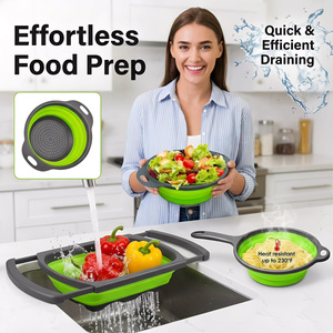 Set di Scolapasta Pieghevoli con Manici per Verdure, Frutta e <span class=keywords><strong>Pasta</strong></span> - Product Image 1