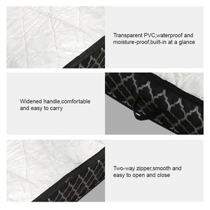 Wardobe Có Thể Gập Lại PVC Rõ Ràng Cửa Sổ Bụi Bìa Quilt Quần Áo Ngầm Tổ Chức Container Lưu Trữ Box Với Nắp - Product Image 3