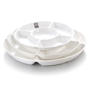 Plato Redondo de 5 Compartimentos A5 de Melamina para Restaurante, Hotel, KTV, Fiestas, Color Sólido - Product Image 1