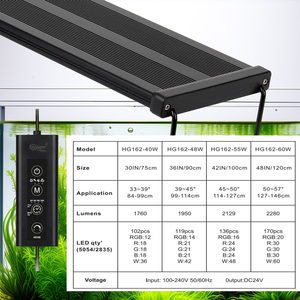 19W 22W 24W 40W 48W 55W 60W WRGB LED lumière d'<span class=keywords><strong>aquarium</strong></span> coque en alliage d'aluminium supports extensibles pour <span class=keywords><strong>aquarium</strong></span> d'eau douce - Product Image 4