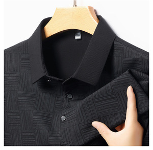 Chemise d'Été Décontractée <span class=keywords><strong>Homme</strong></span> Luxe Haut de Gamme à Manches Courtes Col avec Logo Avant Gaufré Tissu Peigné, Fourniture ODM - Product Image 3