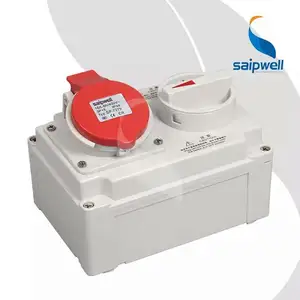IP67 유럽 표준 방수 기계식 연동 소켓 SP7278 3P 16A SAIPWELL 산업용 연결 소켓