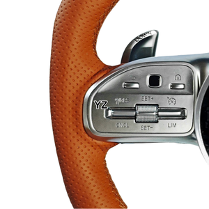 Volant en cuir personnalisé YZ avec poignées en bois pour Mercedes-Benz AMG A200 A220 A35 CLA250 CLA45 <span class=keywords><strong>CLE</strong></span> W176 W177 C118 E207 GLC X253 - Product Image 3