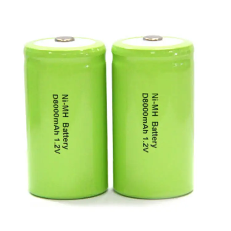 Batteria ricaricabile OEM NiMH 1.2V D Size 8000mAh batterie a scarica D a bassa autoscarica