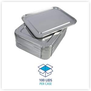 Tapa de aluminio de tamaño medio para bandejas de vapor profundas, 100/unidad, equipo de calentamiento y conservación - Product Image 5
