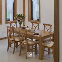 Table de salle à manger scandinave en bois, table de salle à manger de luxe pour 4 personnes avec chaises