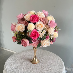 Gran oferta de bolas de tela de flores artificiales, 50 70cm, centros de mesa, bolas de flores rosas de seda para decoración de boda - Product Image 4