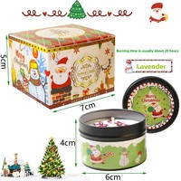 Bougie sans fumée à base de cire de soja végétale, ronde, en coffret cadeau pour les fêtes, décoration de fête de Noël, vente en gros en Chine