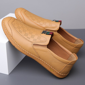 รองเท้าโลฟเฟอร์หนังแท้บุรุษ หนังวัวชั้นดี ระบายอากาศได้ดี สวมใส่สบาย แบบสวม ส้นเตี้ย พื้นยาง ผลิตที่เวินโจว - Product Image 4