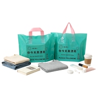 Sac de transport en plastique HDPE avec poignée plate, motif imprimé, en stock pour l'emballage et le shopping