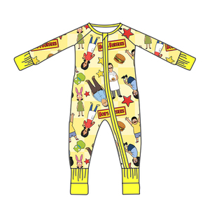 Tutina per Neonati in Fibra di Bambù con Stampa Cartoon, Traspirante, Ecologica, Morbida, con Logo Personalizzato, Pigiama in Bambù per Neonati - Product Image 3