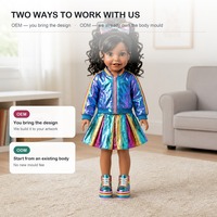 Poupées en peluche de haute qualité, design personnalisé, 18 pouces, pour filles, modèle de jouet avec des fonctionnalités éducatives et des chaussures et des vêtements en vinyle pour poupées