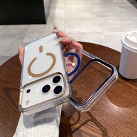 Coque de téléphone magnétique transparente anti-jaunissement avec cadre métallique pour objectif, antichoc et fine, pour iPhone 18 17 Pro Max