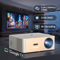 Proyector Google TV 4K 2026 3200 ANSI Nativo 1080P con Enfoque Automático, Proyectores Android con Altavoz LED de 8W
