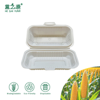 Boîte à hamburger biodégradable, emballage jetable pour hamburgers, conteneur pour la restauration à emporter et les restaurants à service rapide