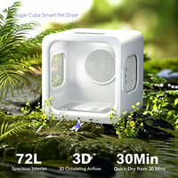 Station de séchage pour animaux de compagnie, grande capacité 72L, flux d'air 3D, séchage rapide en 30 min, contrôle numérique intelligent, pour chiens et autres animaux