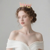 2026 <strong>Best</strong>-<strong>selling</strong> High-quality Crowns <strong>Bridal</strong> Alloy Rhinestone Crown Flower Bouquet Wedding Anniversary Birthday Cake Decoration
