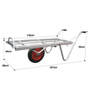 Gerobak Dorong Platform TC2404, Troli Platform Tangan Berbahan Aluminium dengan Ban Pneumatik 13 x 3 inci - Product Image 2