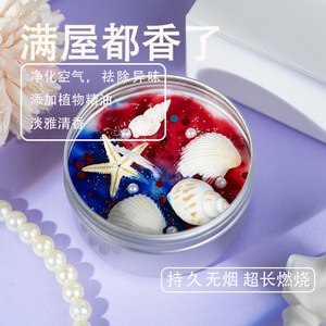 Northern Mu Crystal Stone Dried Flower Scented Candles Soybean Mixed Wax Hand Casting Tin Can Decorative Ornaments Cross Border - Product Image 2