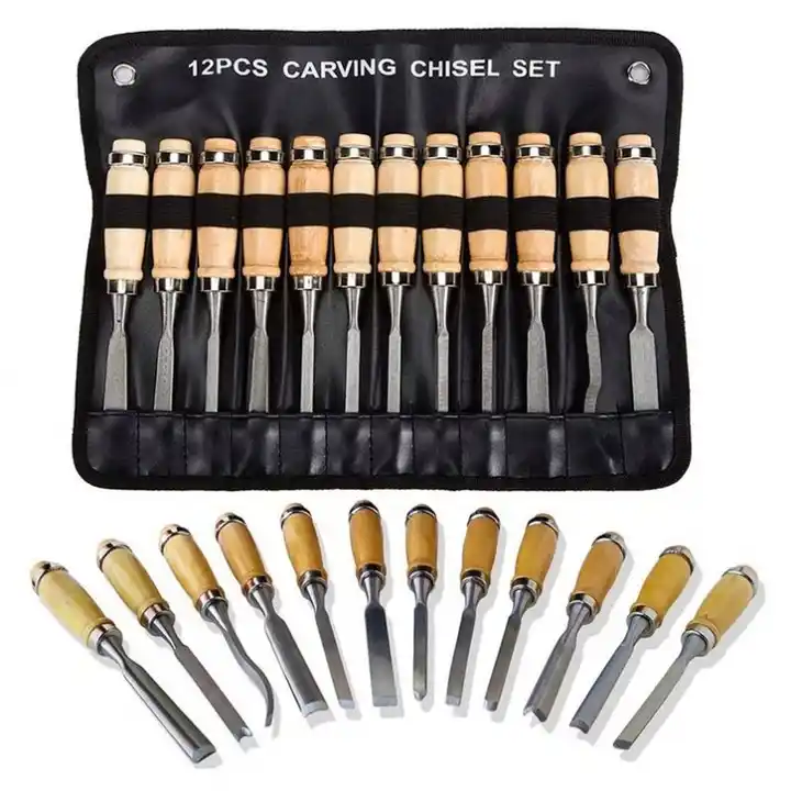 Wood Carving Chisels Set of 12 in Case