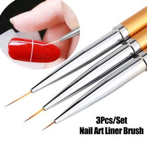 3Pcs French Stripe Nail Art Liner Brush Set 3D Tips Line Stripes DIY Drawing Pen UV Gel Brushes Painting Pen Manicure Tools - Product Image 6