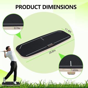 Force Plates Wooden <b>Golf</b> Swing Trainer Balance Board With Stance Markers For Weight Transfer Training - Product Image 5