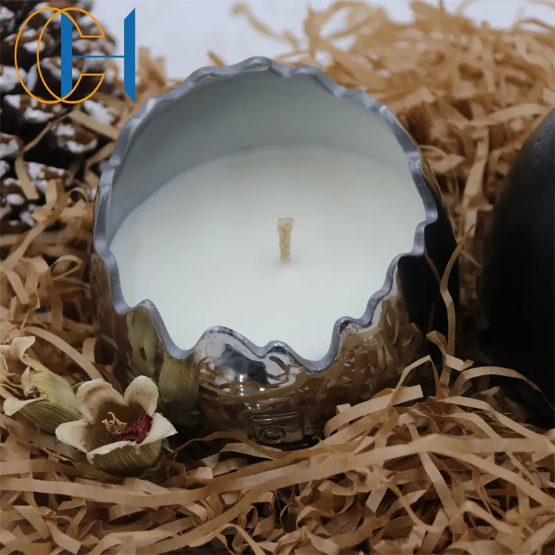 C & H vasi di candela per uova personalizzati moderni vasi di candela per contenitori di cemento per decorazioni per la casa di lusso con coperchi